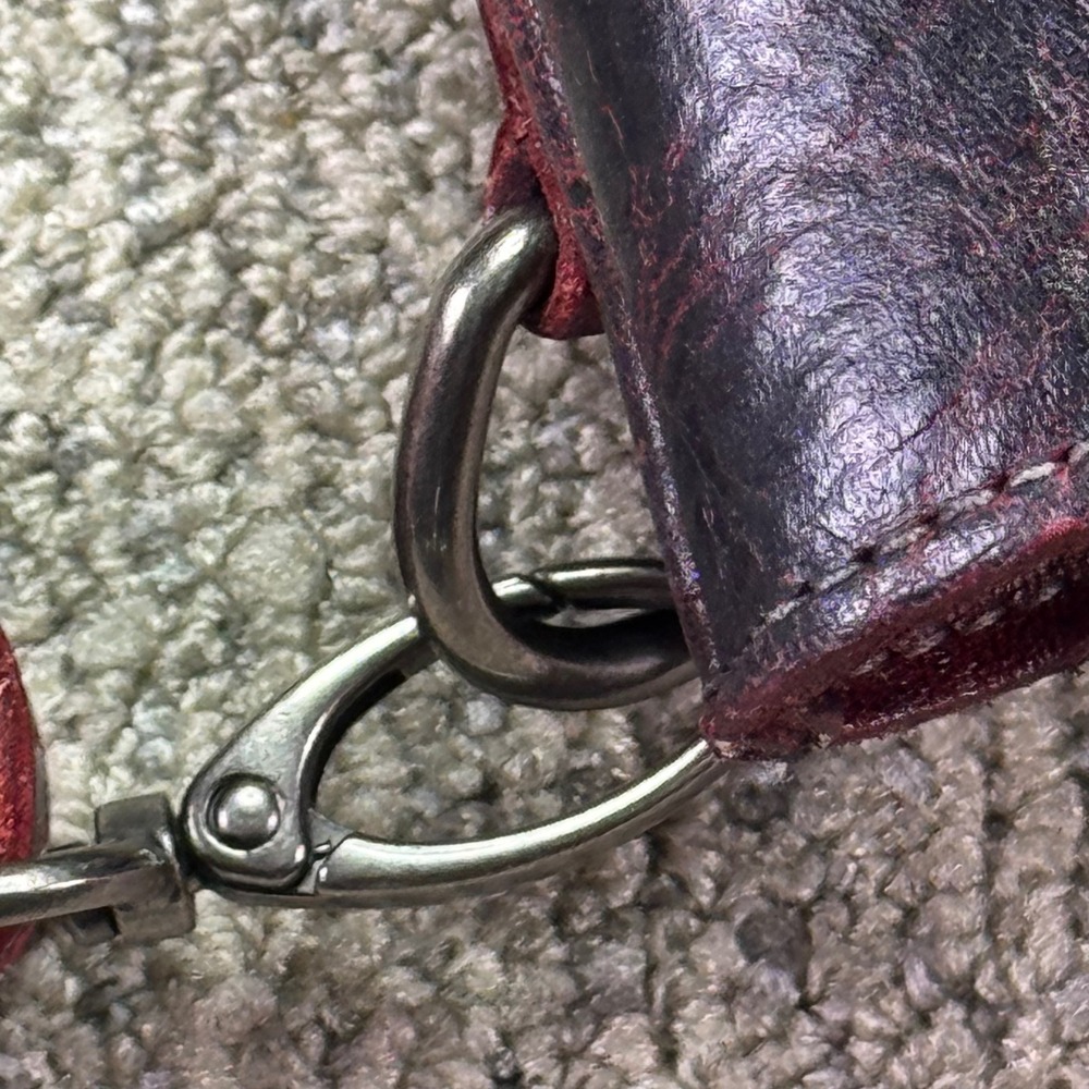 Bed Stu Distressed Black Red Leather Shoulder Crossbody Bag Handbag EUC - Picture 8 of 15